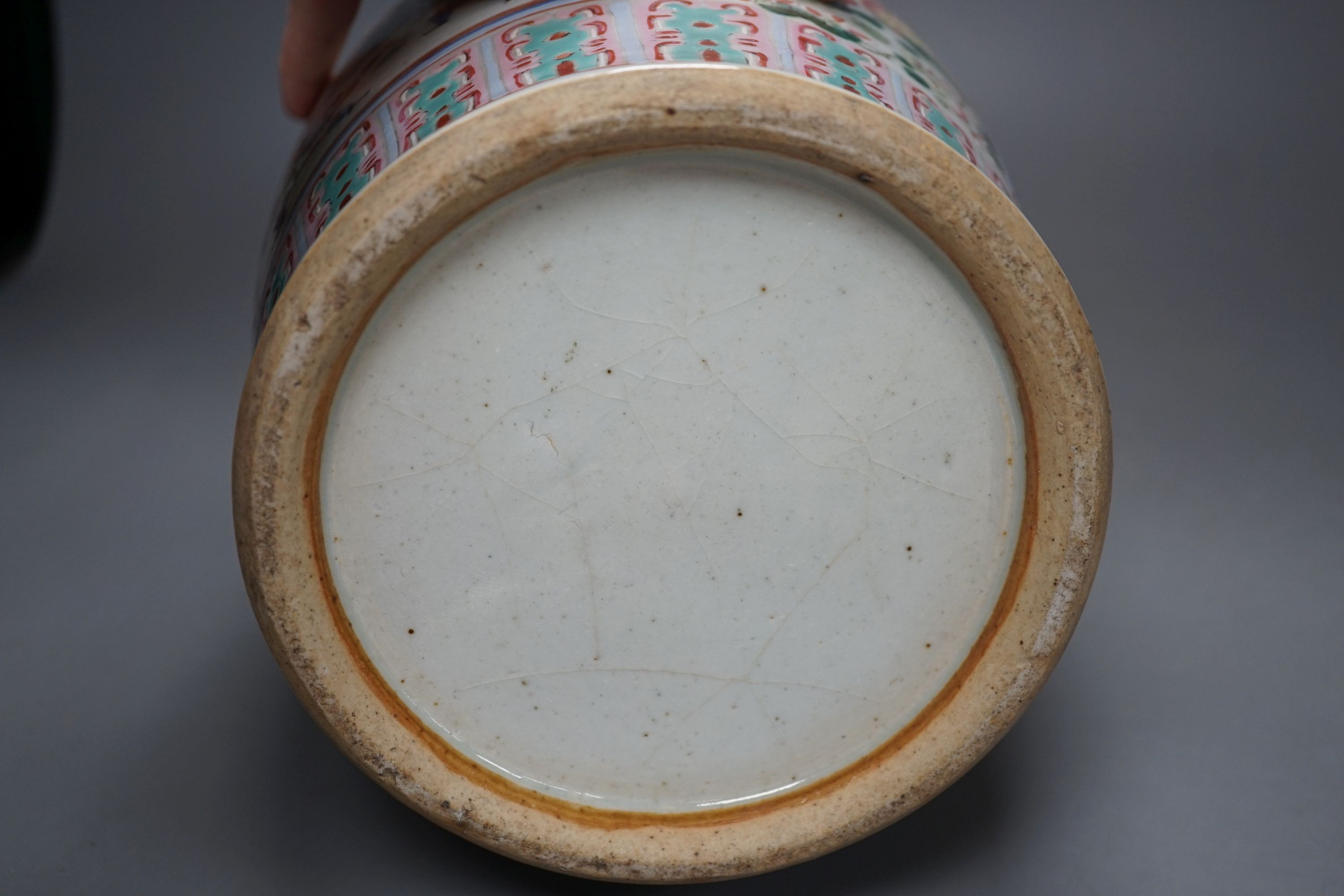 A Chinese famille rose vase, 19th century, 35cms high.